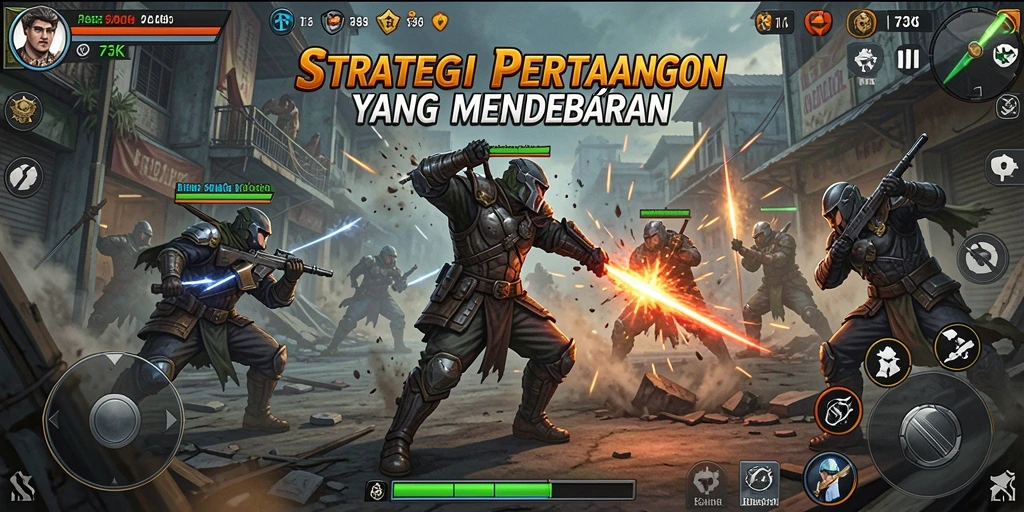 Tangkapan layar menunjukkan aksi pertempuran intens dalam 73K.