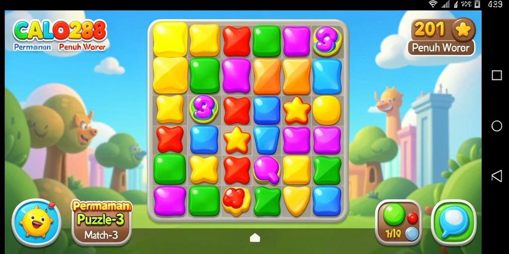 Tampilan gameplay CALO288 yang menantang dan penuh warna.