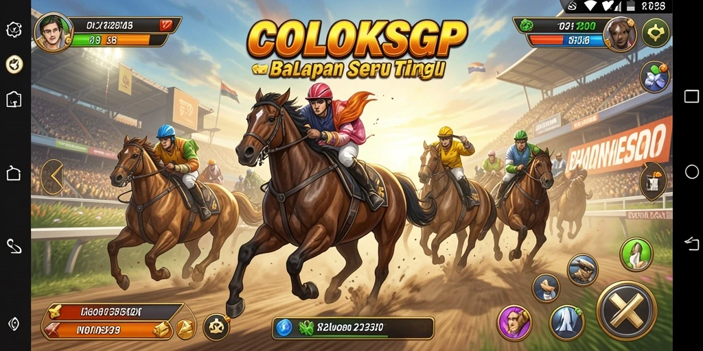 Gameplay balapan seru dalam COLOKSGP dengan grafik yang menakjubkan.