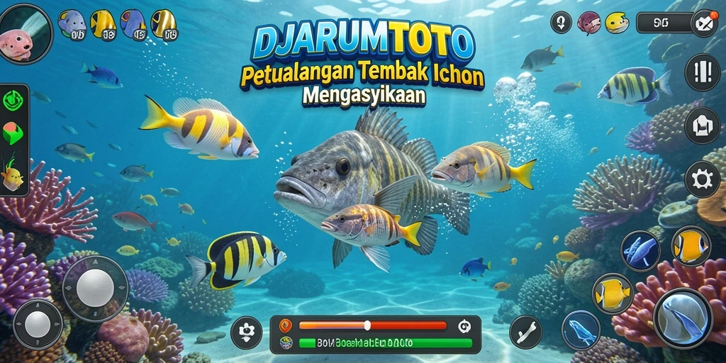Tangkapan layar gameplay DJARUMTOTO menampilkan aksi menyenangkan menembak ikan.