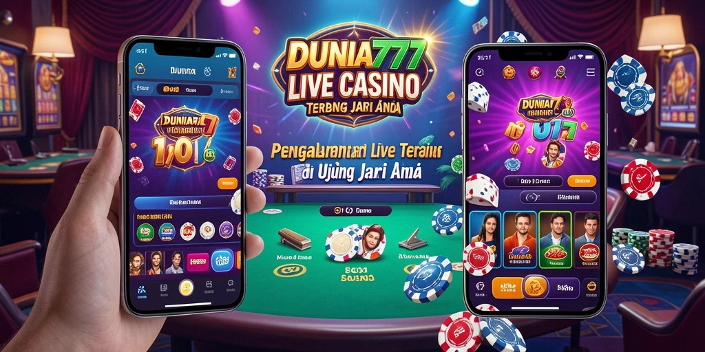 Screenshot gameplay Live Casino DUNIA777 yang menampilkan dealer langsung dan suasana permainan.