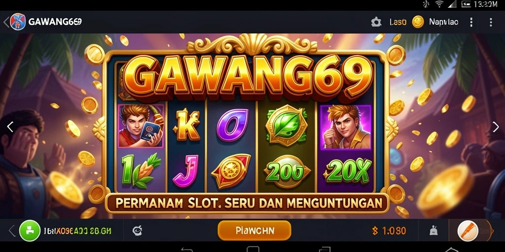 Tampilan gameplay GAWANG69 dengan grafik slot menarik dan fitur bonus.