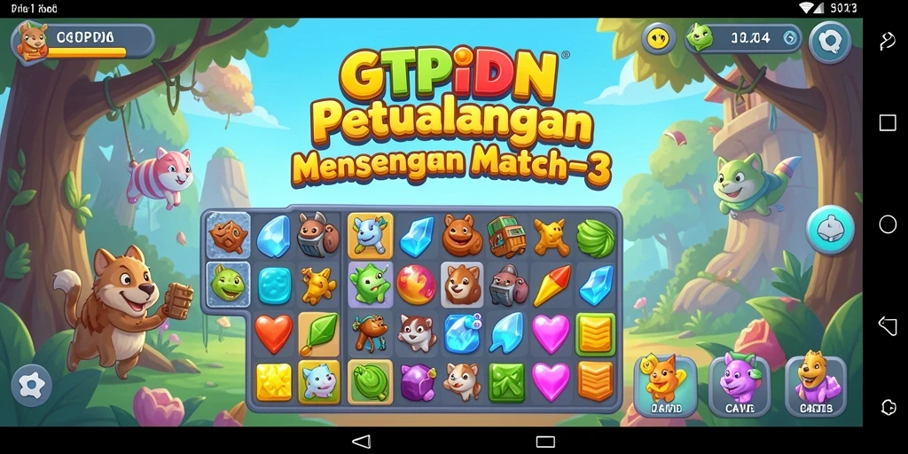Tampak gameplay seru GTPIDN dengan elemen Match-3 yang menantang.