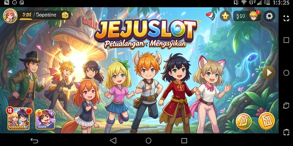 Tampilan gameplay yang penuh warna di JEJUSLOT