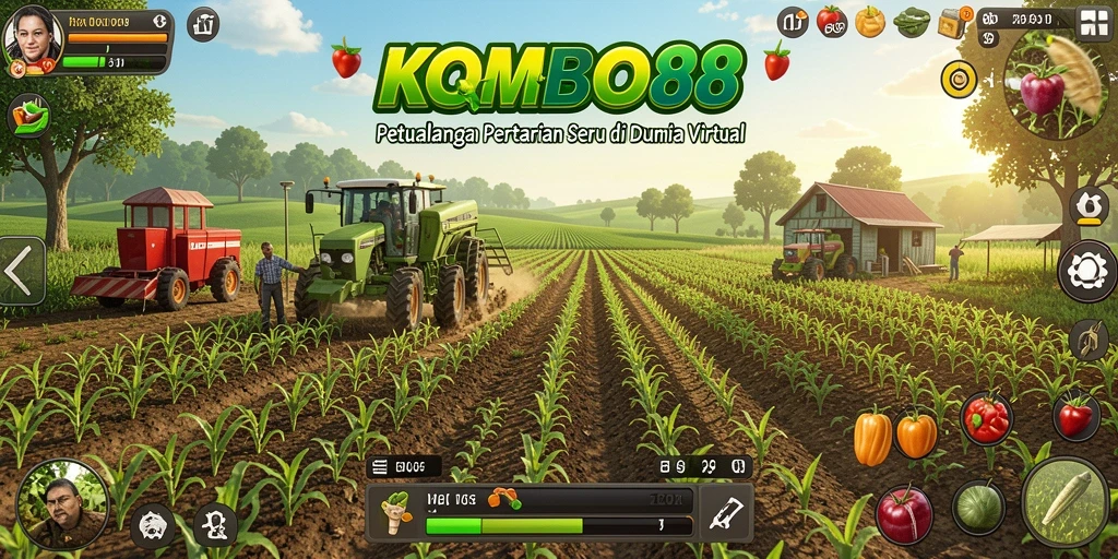 Screenshot gameplay yang menunjukkan aksi pertanian seru di KOMBO88.