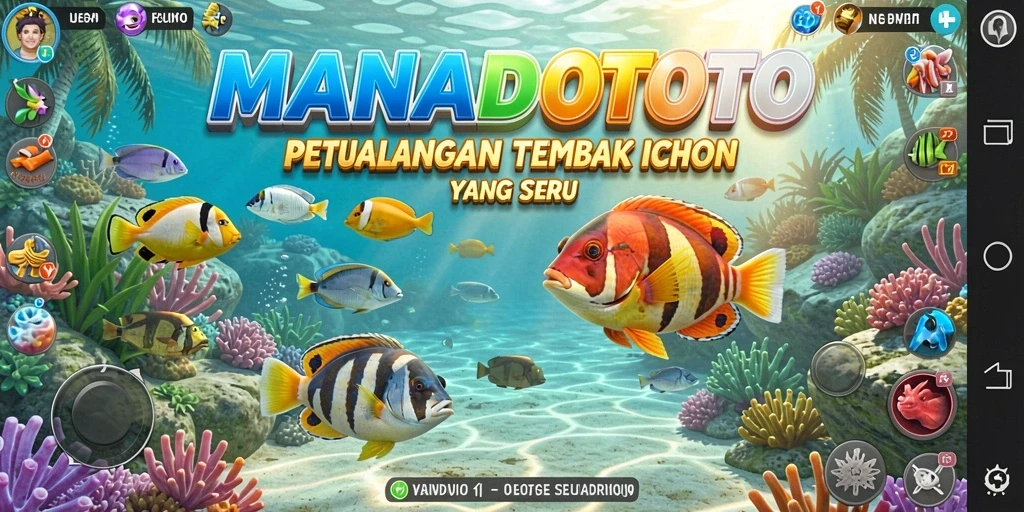 Screenshot dari gameplay seru Tembak Ikan di MANADOTOTO.