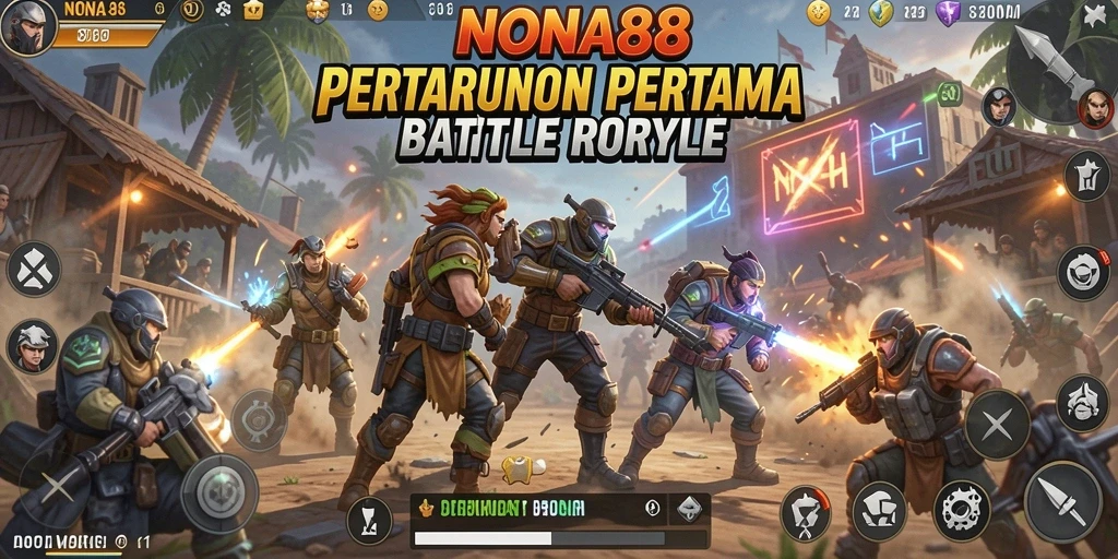 Gameplay NONA88 yang seru dan penuh aksi dari pertarungan Battle Royale.