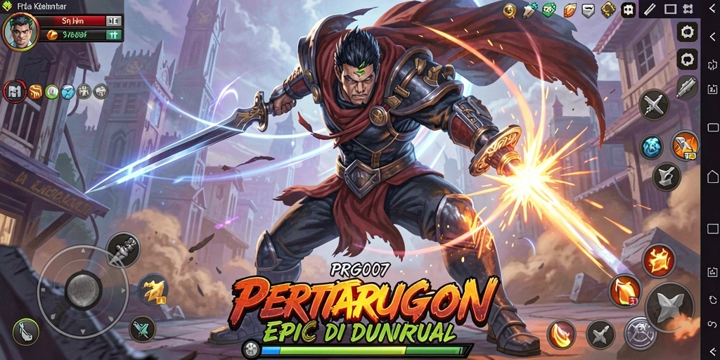 Screenshot gameplay PRG007 dengan aksi pertarungan yang mendebarkan.