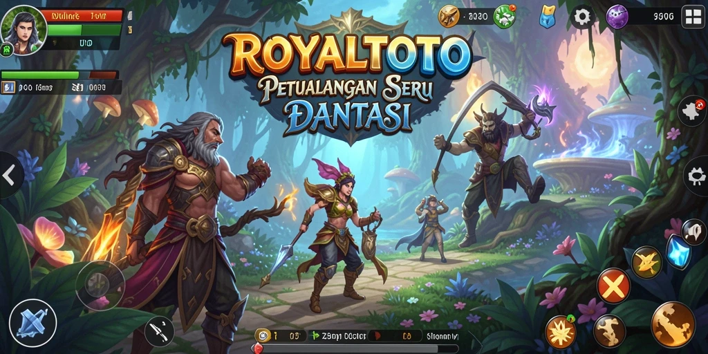 Tampilan gameplay <strong>ROYALTOTO</strong> menampilkan petualangan seru di dunia fantasi.