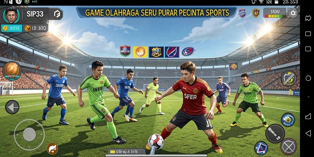 Screenshot SIP33 menampilkan aksi seru dalam game olahraga.