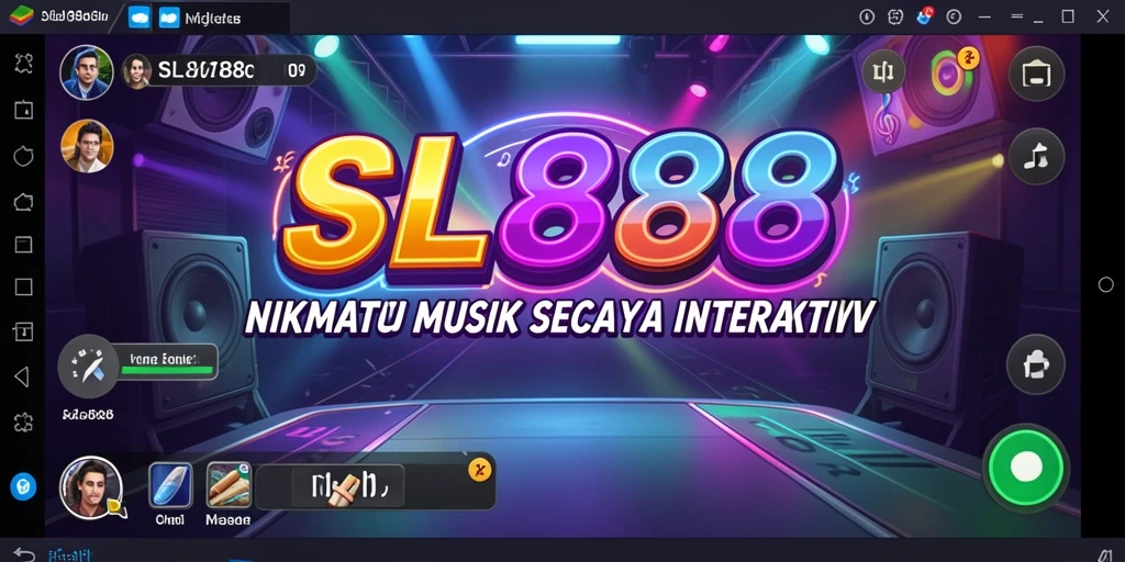 Screenshot gameplay SL888 menampilkan interaksi pengguna dengan musik.