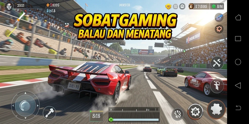Tampilan gameplay balap yang seru dan menegangkan di SOBATGAMING.