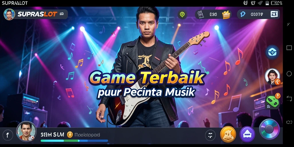 Tampilan gameplay SUPRASLOT yang penuh warna dan interaktif.